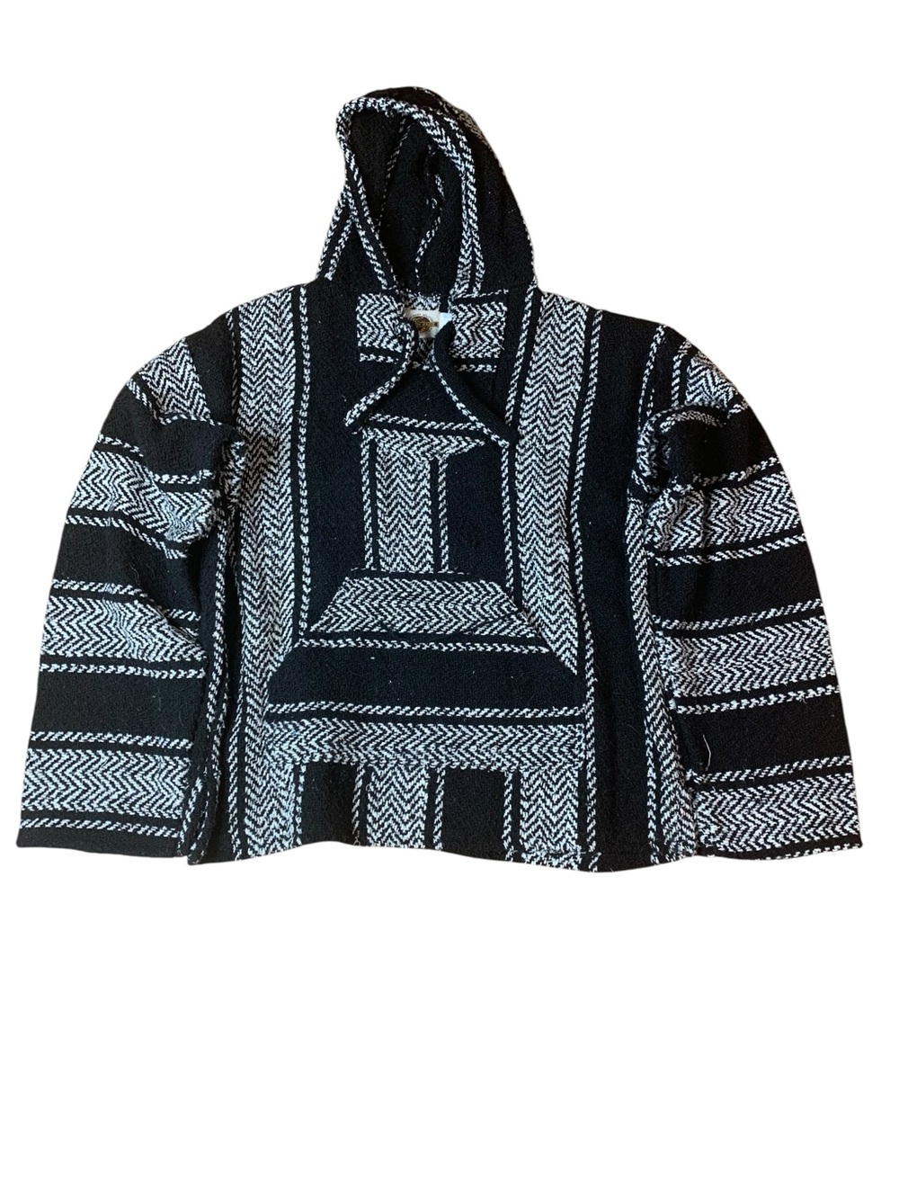 Earth Ragz Baja Hoodie - Black & White Stripe Size XXL